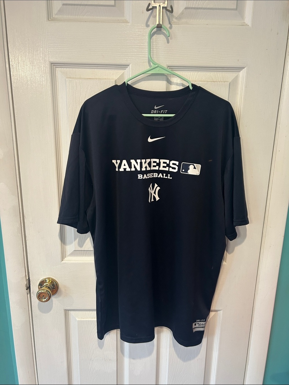 Nike Navy and White Yankees Baseball Shirt